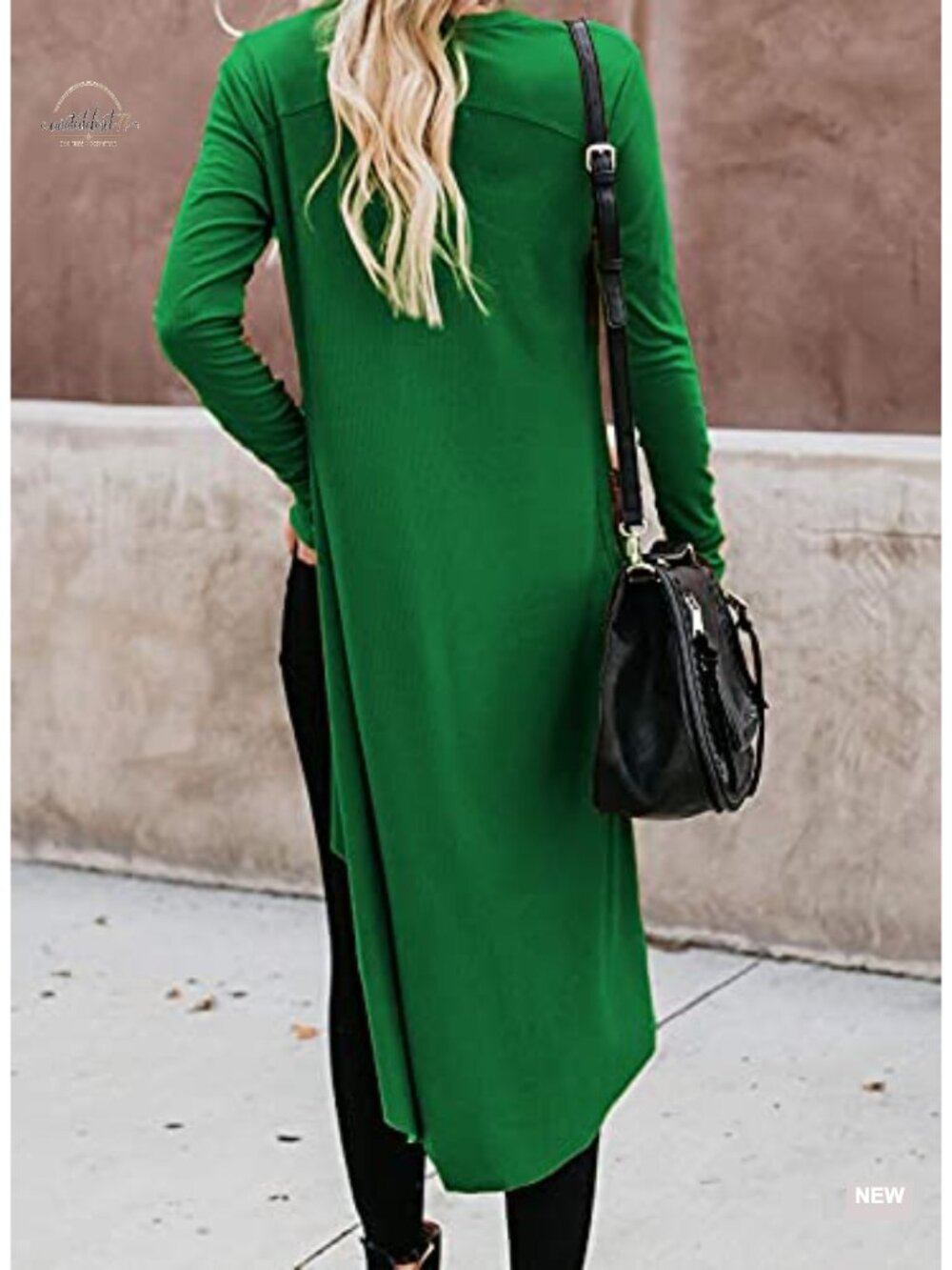 Lightweight Knit Long Cardigan with Pockets - Button Down V-Neck - Picture 3 of 6